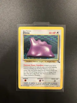 Pokemon TCG Ditto 3/62 Fossil Holo Rare Unlimited English 1999 NM - Image 1