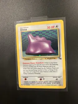 Pokemon TCG Ditto 3/62 Fossil Holo Rare Unlimited English 1999 NM - Image 2