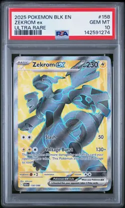 PSA 10 Zekrom ex 158/086 Black Bolt Full Art Ultra Rare Holo - Image 1