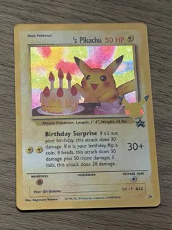 Pokemon Pikachu TCG Celebrations Birthday Promo Holo Card #24 - Image 1