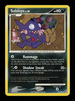 Sableye 63/132 Uncommon Secret Wonders Pokemon Cards - Image 1