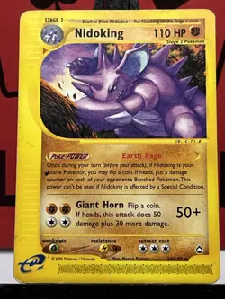Nidoking 24/147 Rare Aquapolis Non Hoo Pokemon Card - Image 3