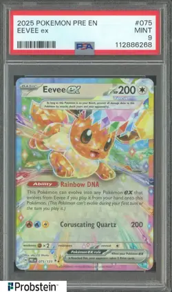 2025 Pokemon Superise Box Exclusive PRE EN #075 Eevee Ex PSA 9 MINT - Image 1