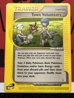 Town Volunteers 136/147 Aquapolis E Reader Regular 2002 Pokemon Card - Image 3