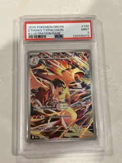 Pokemon TCG Ethan's Typhlosion Illustration Rare Holo 190/182 Sv10 PSA 9 EN 2025 - Image 1