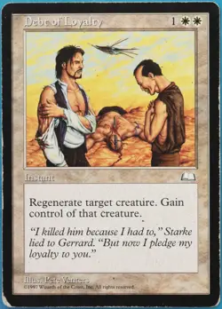 Debt of Loyalty Weatherlight VHP/DAMAGED (Reserved List MTG Magic Card) (518757) - Image 1