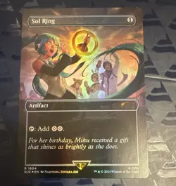 Wizards MTG Sol Ring 1604 Secret Lair Drop Rare Foil English 2024 Alt Art Miku - Image 1