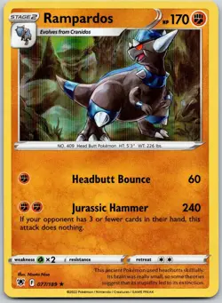 RAMPARDOS 077/189 HOLO R ASTRAL RADIANCE POKEMON NM/M - Image 1