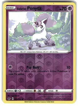 POKEMON GALARIAN PONYTA SWORD & SHIELD REVERSE HOLO 081/202 COMMON LP 2020 - Image 1