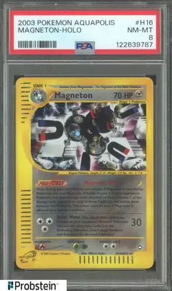 2003 Pokemon Aquapolis #H16 Magneton Holo PSA 8 NM-MT - Image 1