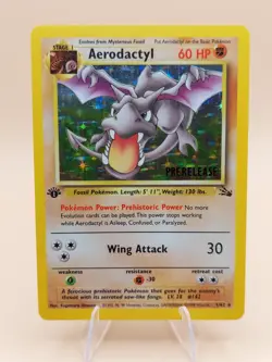 Aerodactyl (Prerelease) 1st Edition Fossil Holo Rare 1/62 Pokemon - WOTC 1999 - Image 1