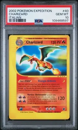 Pokemon PSA 10 Charizard #40 Expedition Base Set 2002 Italiano POP 2 - Image 2