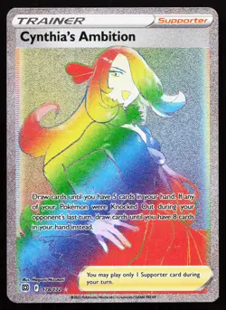CYNTHIA'S AMBITION 178/172 RAINBOW RARE BRILLIANT STARS POKEMON LP - Image 1