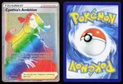 CYNTHIA'S AMBITION 178/172 RAINBOW RARE BRILLIANT STARS POKEMON LP - Image 3