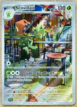 POKEMON SCARLET & VIOLET BASE SET SCOVILLAIN ILLUSTRATION RARE HOLO 202/198 NM+ - Image 1