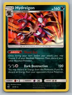 Hydreigon 33/70 Holo Rare Dragon Majesty Pokemon Near Mint or Better - Image 1