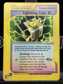 Pokemon | Lightning Cube 01 127/147 | Aquapolis | Reverse Holo Rare 2002 - Image 3