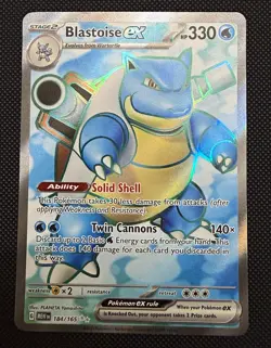 Pokemon TCG Blastoise ex Full Art Holo Ultra Rare 184/165 SV 151 ENG 330HP - Image 1