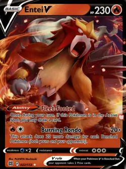 Entei V 022/172 Holo V Rare Brilliant Stars Pokemon Near Mint - Image 1