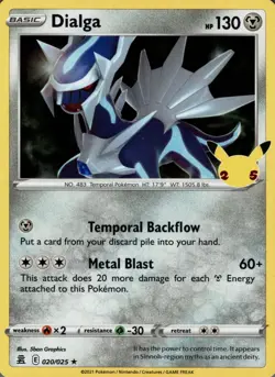 Dialga 020/025 Rare Celebrations Pokemon Holo Near Mint - Image 1