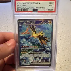 Pokemon Zapdos ex 202/165 SV 151 Special Illustration Rare Holo PSA 9 - Image 1