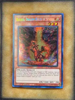 Yugioh Burner, Dragon Ruler of Sparks BLMM-EN123 Secret Rare 1st Ed NM - Image 1