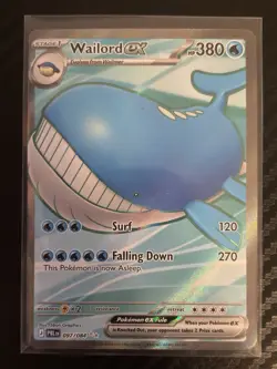 POKEMON TCG Pitch Black WAILORD EX Full Art Card 097/084 - Image 1
