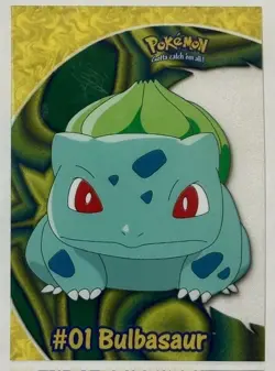 2000 TOPPS Pokemon #01 Bulbasaur PC2 TV Animation CLEAR see-through card - Image 1