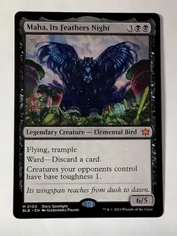 Maha, Its Feathers Night 100 Mythic Bloomburrow Magic: The Gathering Near Mint - Image 1