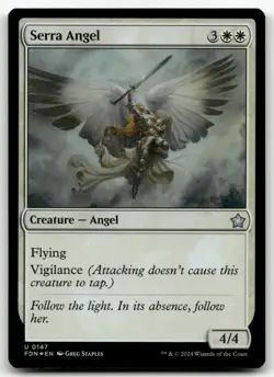 Serra Angel (0147) #147 (Foil) (NM) Foundations FDN Magic MTG - Image 1
