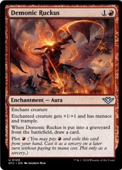 Demonic Ruckus Non-Foil Outlaws of Thunder Junction 120 NM MTG - Image 1