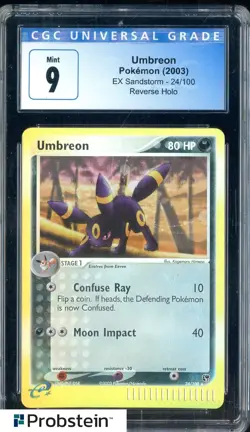 2003 Pokemon Ex Sandstoem #24/100 Reverse Holo Umbreon CGC 9 MINT - Image 1