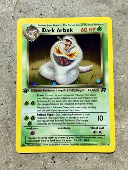 Pokemon Dark Arbok 2/82 1st Edition Holo Rare Team Rocket 2000 Vintage - Image 1