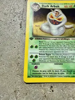 Pokemon Dark Arbok 2/82 1st Edition Holo Rare Team Rocket 2000 Vintage - Image 2
