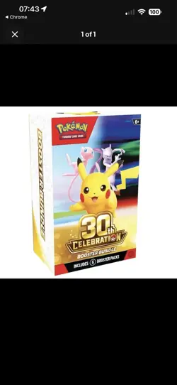 30TH ANNIVERSARY BOOSTER BUNDLE POKEMON TCG - CONFIRMED PRESALE - Ships Sept - Image 1
