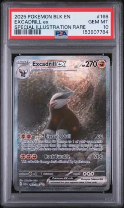 2025 POKEMON BLACK BOLT SPECIAL ILLUSTRATION RARE EXCADRILL EX PSA 10 - Image 1