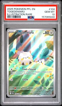 2025 POKEMON PFL EN-PHANTASMAL FLAMES ILLUSTRATION RARE #104 TOGEDEMARU PSA 10 - Image 1