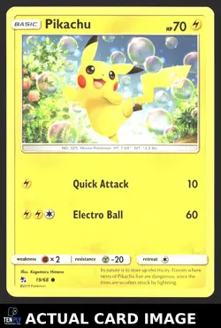 Pokemon TCG Hidden Fates Pikachu 19/68 NM - Image 1