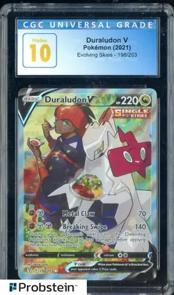 2021 Pokemon Evolving Skies #198/203 Duraludon V CGC 10 PRISTINE - Image 1