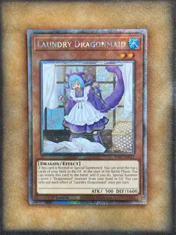 Yugioh Laundry Dragonmaid RA03-EN021 Platinum Secret Rare 1st Ed NM - Image 1