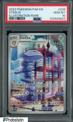 2023 Pokemon PAR EN Illustration Rare #208 Steelix PSA 10 GEM MINT - Image 1
