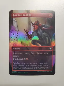 MTG Magic FOIL Faithless Looting Commander Masters (Borderless) #0642 NM - Image 1