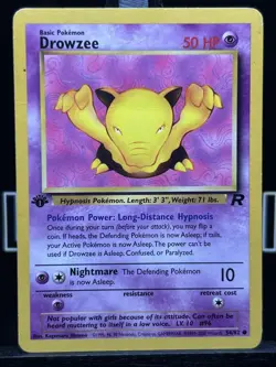 Pokemon Card -Drowzee Team Rocket 54/82 1st Edition Regular LP - Image 3