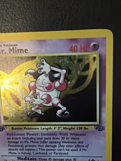 Pokemon TCG Mr. Mime Jungle Holo Card 6/64 1st Edition Rare DMG - Image 2