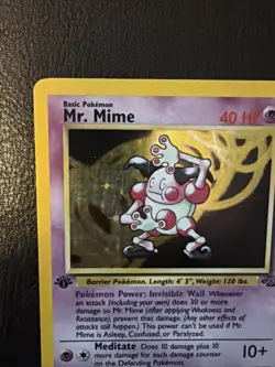 Pokemon TCG Mr. Mime Jungle Holo Card 6/64 1st Edition Rare DMG - Image 3