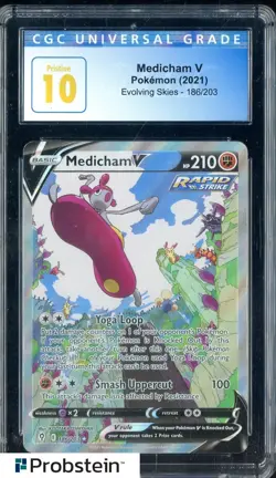 2021 Pokemon Evolving Skies #186/203 Medicham V CGC 10 PRISTINE - Image 1
