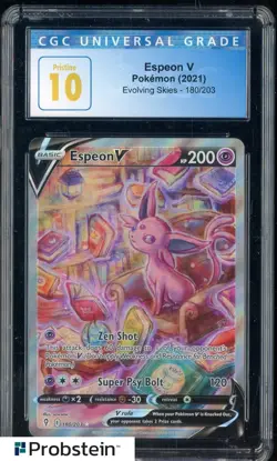 2021 Pokemon Evolving Skies #180/203 Espeon V CGC 10 PRISTINE - Image 1