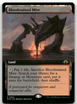 Bloodstained Mire (Extended Art) #463 (NM) Modern Horizons 3 MH3 Magic MTG - Image 1