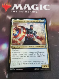 Mtg. Captain America, Living Legend. Foil. Marvel Super Heroes. Pack Fresh - Image 1