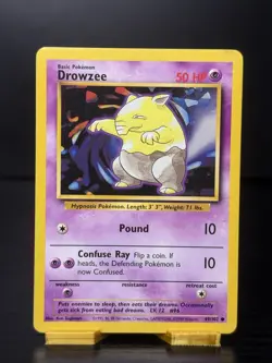 Drowzee 49/102 -Regular, Common- Base Set Unlimited - Pokemon Vintage WOTC -LP - Image 1